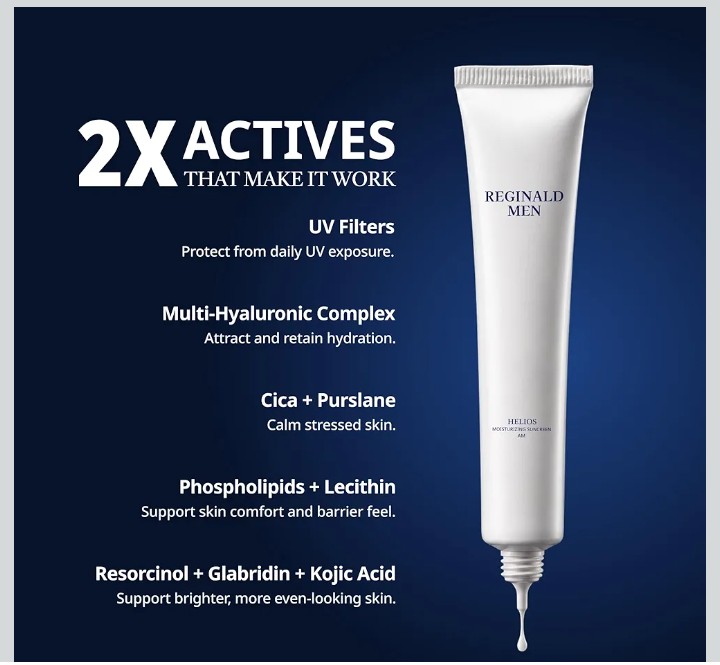 REGINALD MEN Helios Moisturizing Sunscreen Cream for Men – Lightweight Daily UV Protection - Image 3